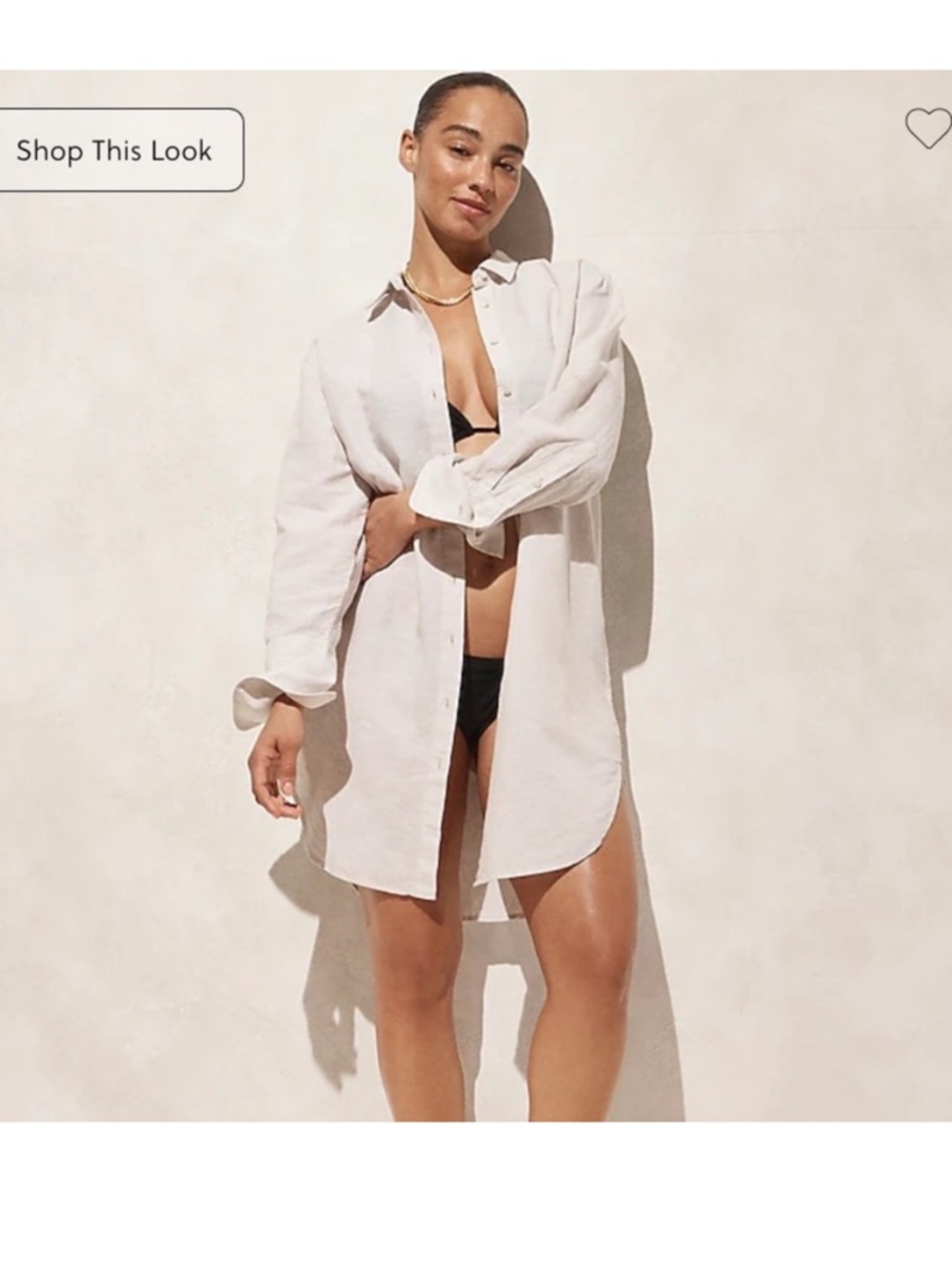 J. Crew Light Cream Linen Button-Front Dress shirt Cover-Up